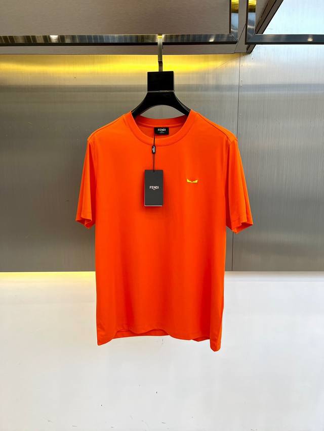 Fendi, Sea Island Cotton Short-Sleeved Crewneck T-shirt. This classic logo featu