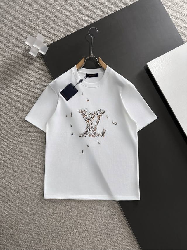 Lv 2025 Spring/Summer new release, the latest short-sleeved crew neck T-shirt, h