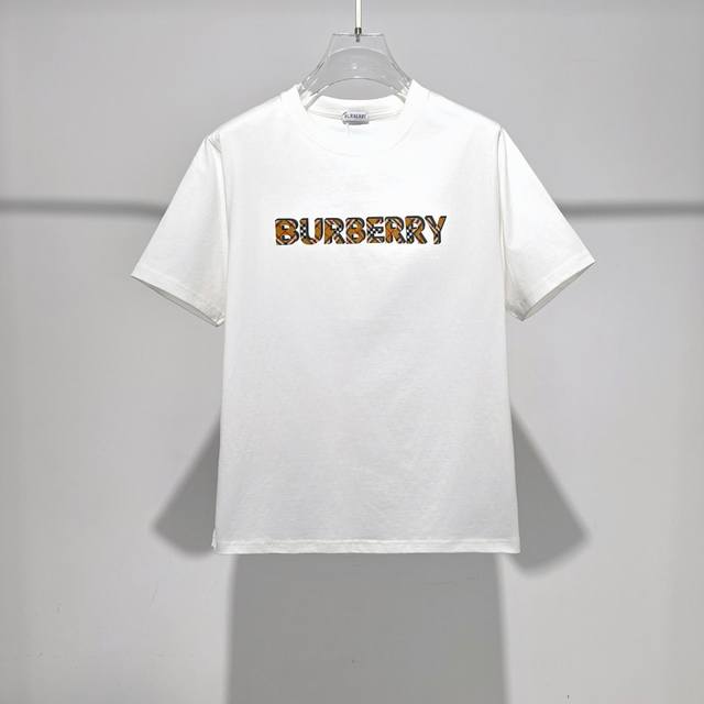 2025 Spring/Summer new round neck short-sleeved Burb logo original fabric offici