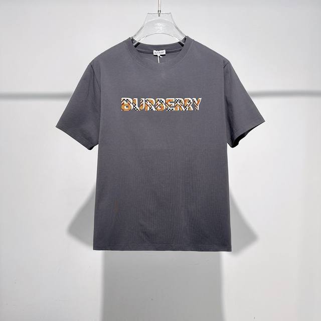 2025 Spring/Summer new round neck short-sleeved Burb logo original fabric offici