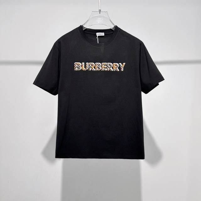 2025 Spring/Summer new round neck short-sleeved Burb logo original fabric offici