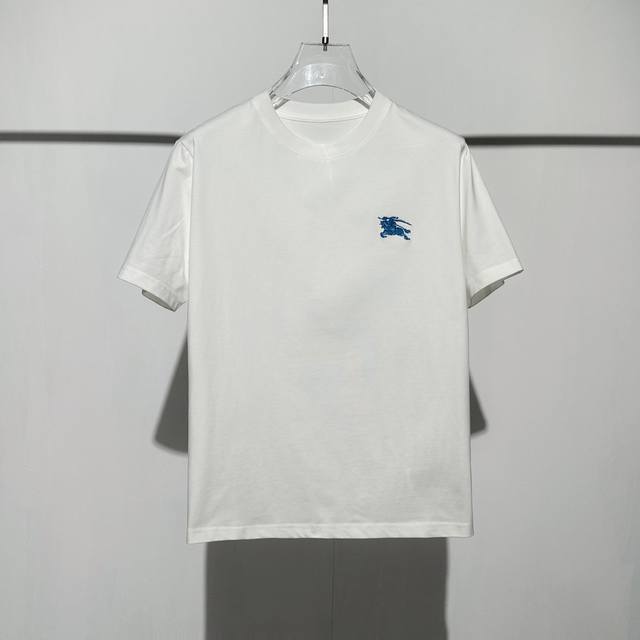 2025 Spring/Summer new round neck short sleeve Bur Warhorse small logo embroider