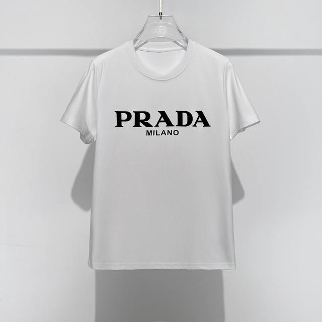 Pr25Ss Spring/Summer new heavy-duty classic logo short-sleeved T-shirt! The logo