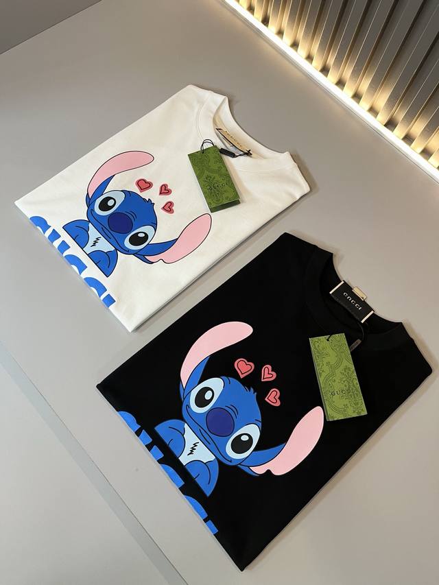 Gucc* Gucc 2025 Spring/Summer new unisex couple's casual loose cotton round neck