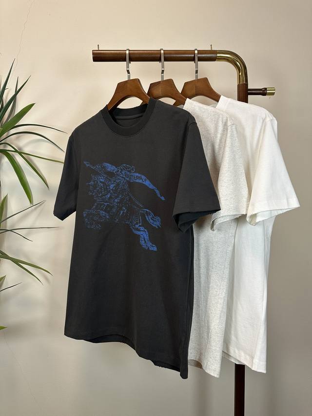 Bbr Burberry's 2025 new round-neck short-sleeved T-shirt, a high-end version! Cu