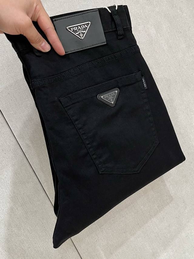 Prad*2025 Spring/Summer new men's washed jeans. Made of custom-made stretch deni
