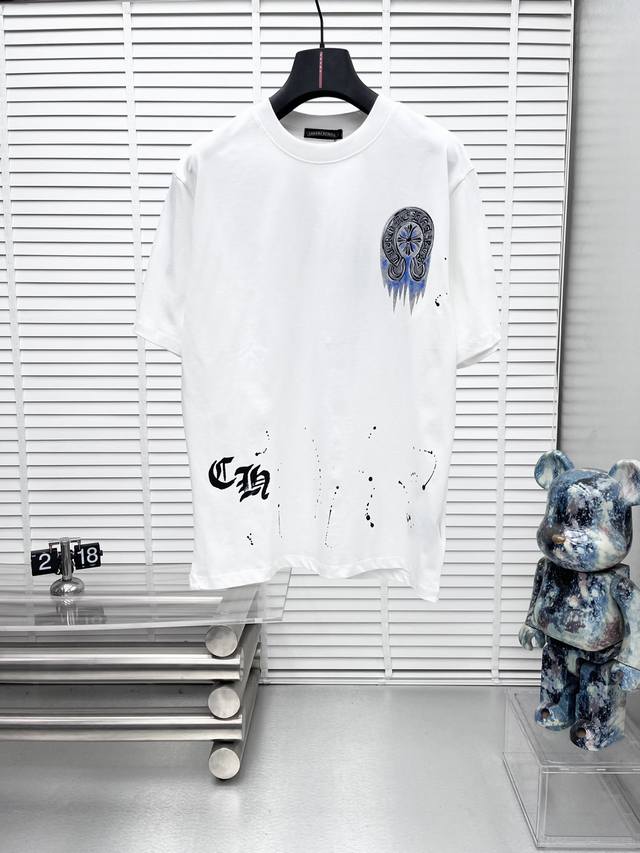 Ch* Chrome Hearts 25Ss Spring/Summer new short-sleeved crew neck T-shirt. High-e