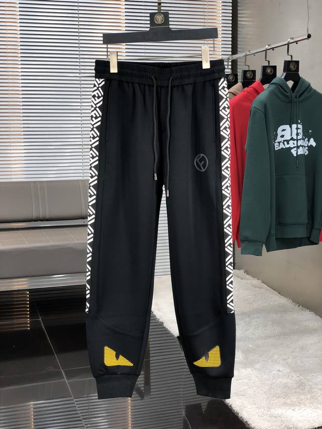 Fendi's new spring 2025 logo sports casual pants, custom-made with original excl