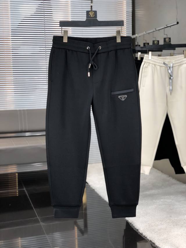 Prada 2025 Spring new logo sports casual pants, custom-made original exclusive m