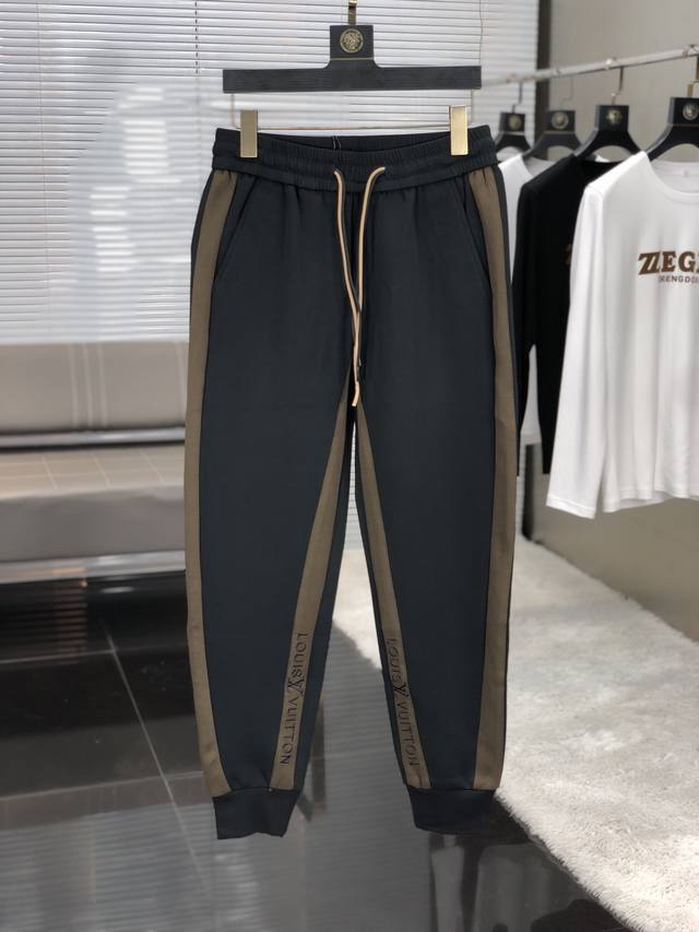 Lv2025Ss new spring logo sports casual pants, custom-made from high-density cott