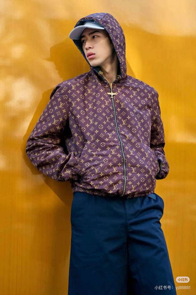 Lv Louis Vuitton men's couture lightweight double-faced jacquard jacket, sourced