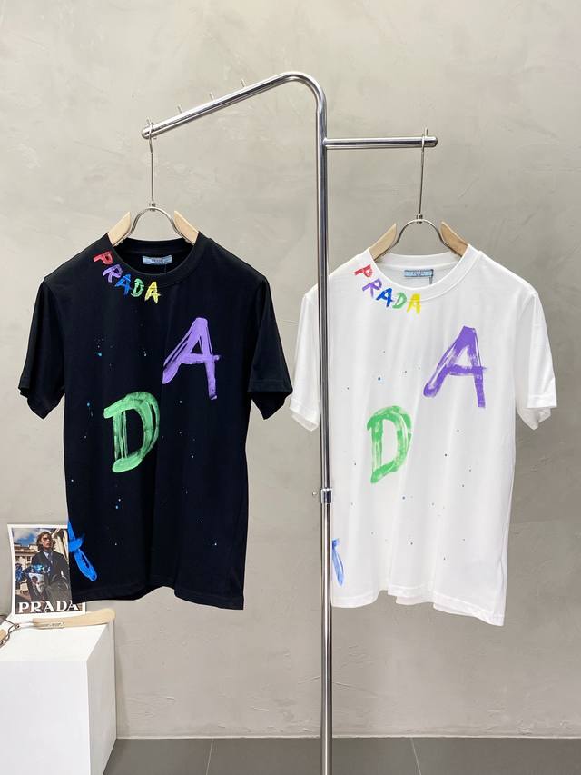 Prada exclusive new original men's casual short-sleeved high-end custom high ver