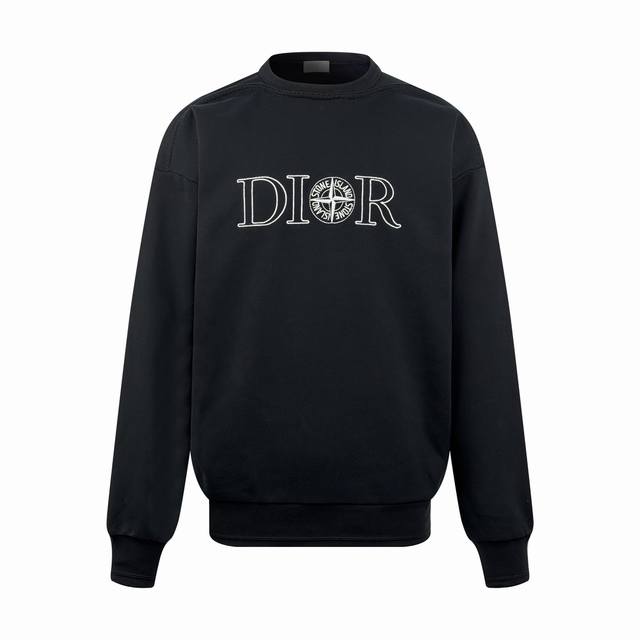 Dior x Stone Island embroidered sweatshirt custom made 380g velvet satin with an