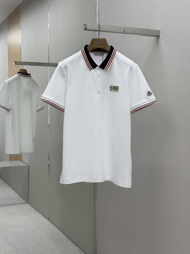 Moncler 2025 Spring/Summer new men's short-sleeved polo shirt features the brand