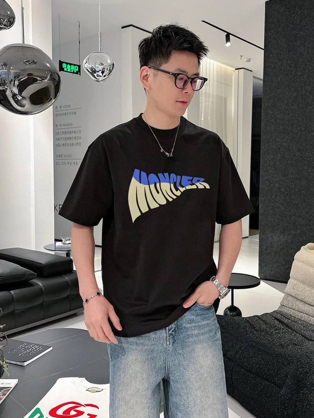 Moncle* Mon-kou 25S new trendy T-shirt. Unisex! Three-dimensional brand logo on