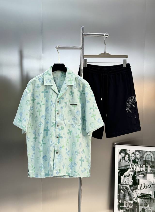 Top - . Pants - . Chrome Hearts 25S Spring/Summer new men's stylish casual short