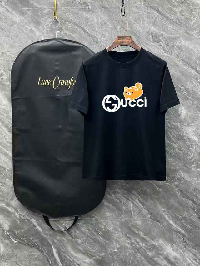 Gucci 2025 Spring/Summer new release! High-end custom short-sleeved crew neck T-