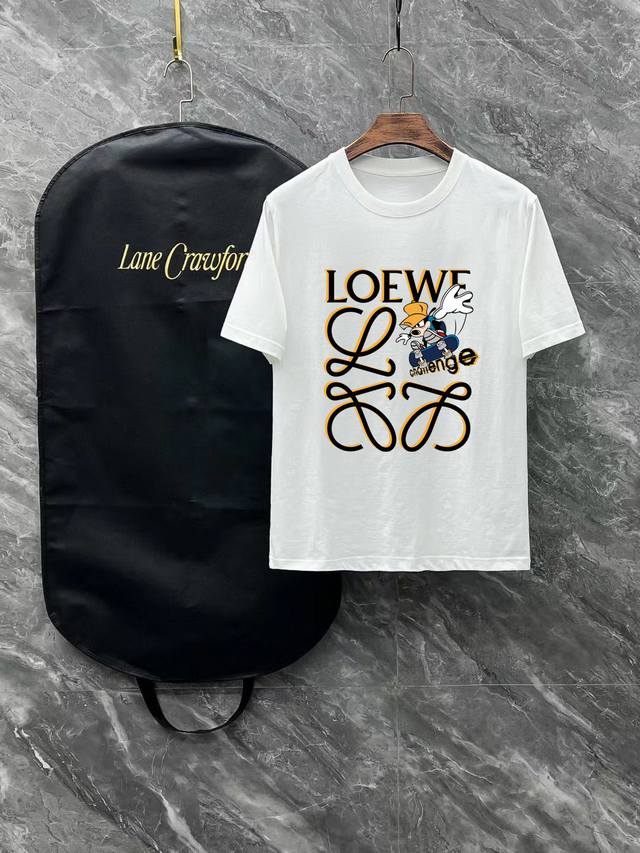 Loewe 2025 Spring/Summer new release! High-end custom-made short-sleeved round n