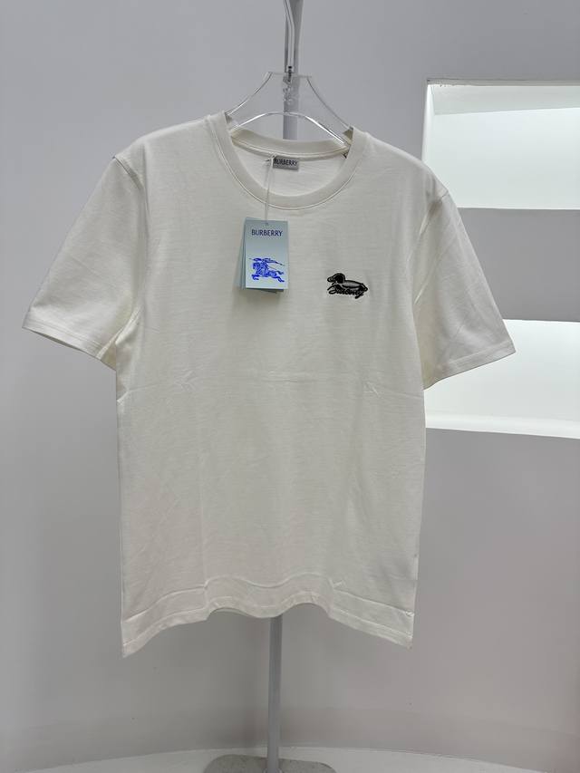 Unisex Style! Bbr duck embroidered round neck short-sleeved T-shirt, made of hig