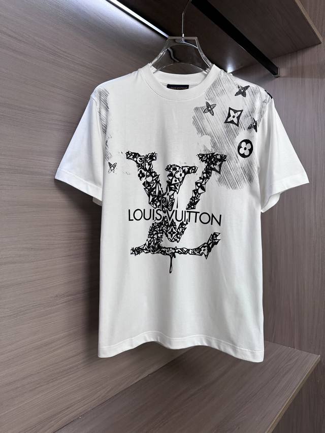 Lv Donkey 25Ss latest summer short-sleeved round neck T-shirt. High-end custom d