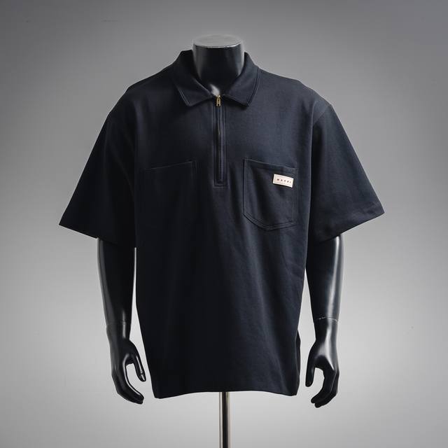 Marni Double Pocket Zipper Polo Short Sleeve T-Shirt Size: 46 48 50 52 DDD