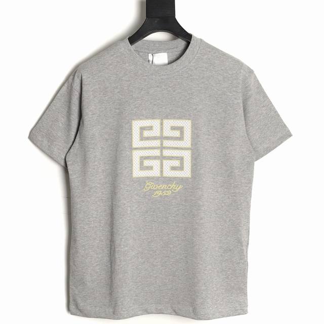 Givenchy 25Ss mesh patch short-sleeved T-shirt Customized 100g cotton double yar