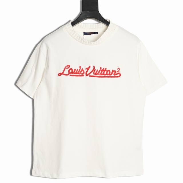Louis Vuitton Lv 25Ss Terry Embroidery Short-Sleeve T-Shirt Made from custom 240