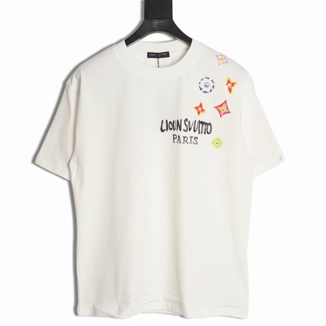 Louis Vuitton Lv 25Ss shoulder color label short-sleeved T-shirt DDD. Made from
