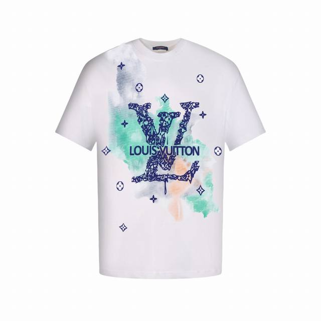 Louis Vuitton Ink Gradient and Flocked Logo Short-Sleeved T-shirt DDD. Made from