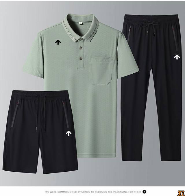 Descente exclusive real shot of the new summer high-quality Polo ice silk T-shir