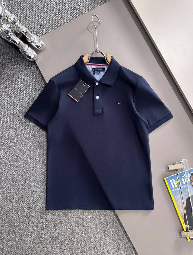 Year-Round Available Tommy High-Quality Men's Pure Cotton Business Casual Solid