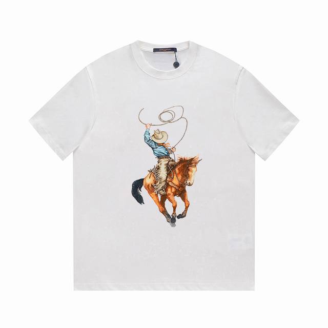 Lv 25Ss Spring/Summer Printed Short T-shirt Collection - Lv Animal + Horse Fashi