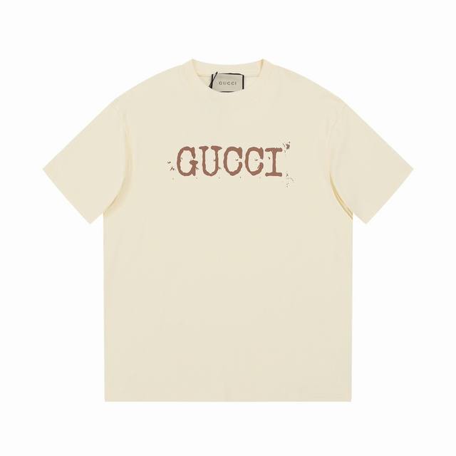 Gucci Gucci GG slogan lettering minimalist paint spray print short sleeve. Paint