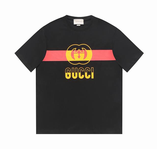 Top quality Gucci spring and summer printed handmade short-sleeved spring and su