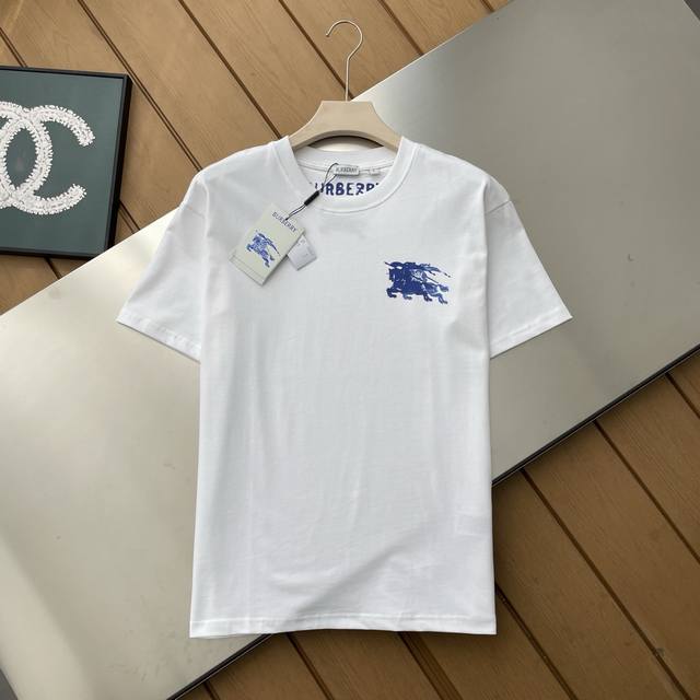 Official reproduction of the Burberry 2025 Spring/Summer emblem-printed T-shirt.