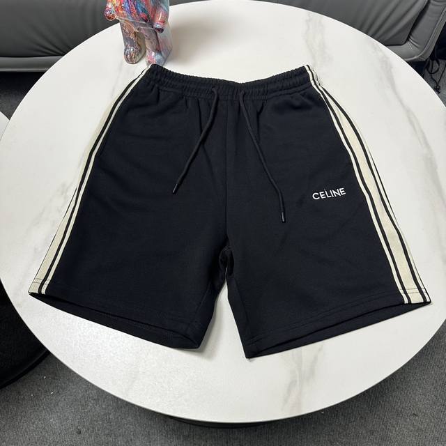 Celine's new ribbon embroidered logo casual shorts and cropped pants - Purchase