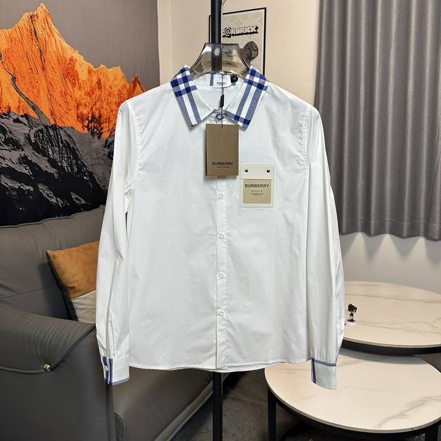 Burberry Pocket Label Patchwork Collar ShirtAhhh! This blue and white shirt is s