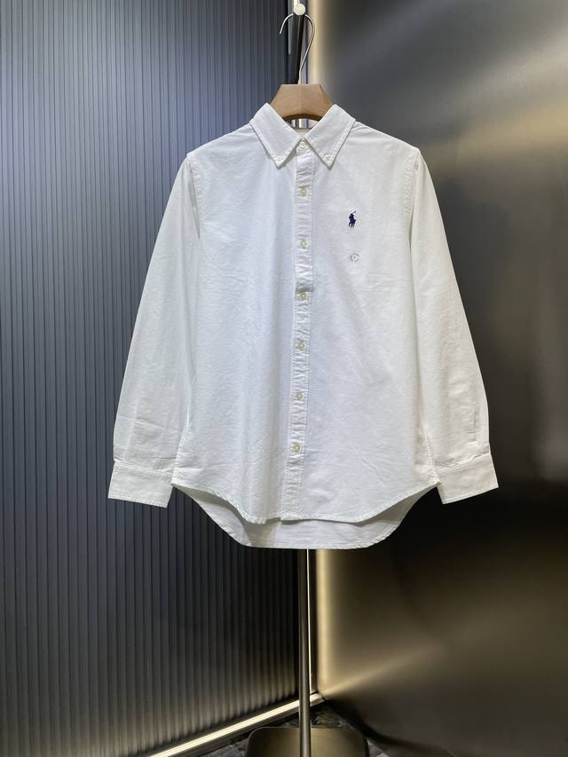 Ralph Lauren Warhorse solid color shirt macaron color milky upper body whitenin
