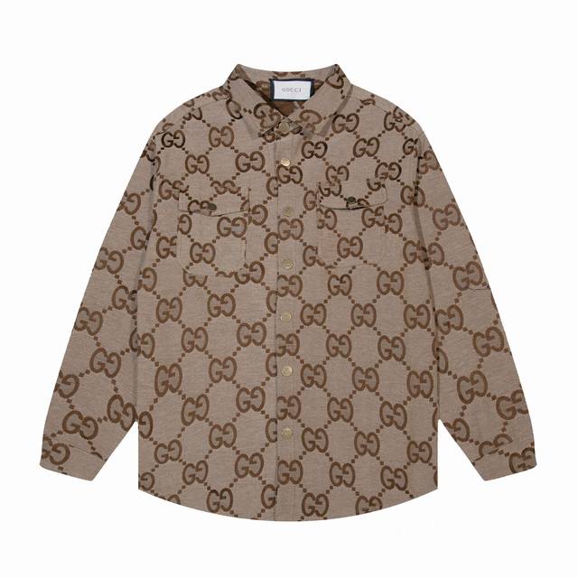 Gucci denim brown coat jacket 24Ss new fall/winter styles, crafted from premium