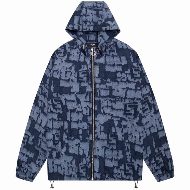 Style: Fendi blue camouflage hooded zipper jacket Size: M-3Xl Full set of acces