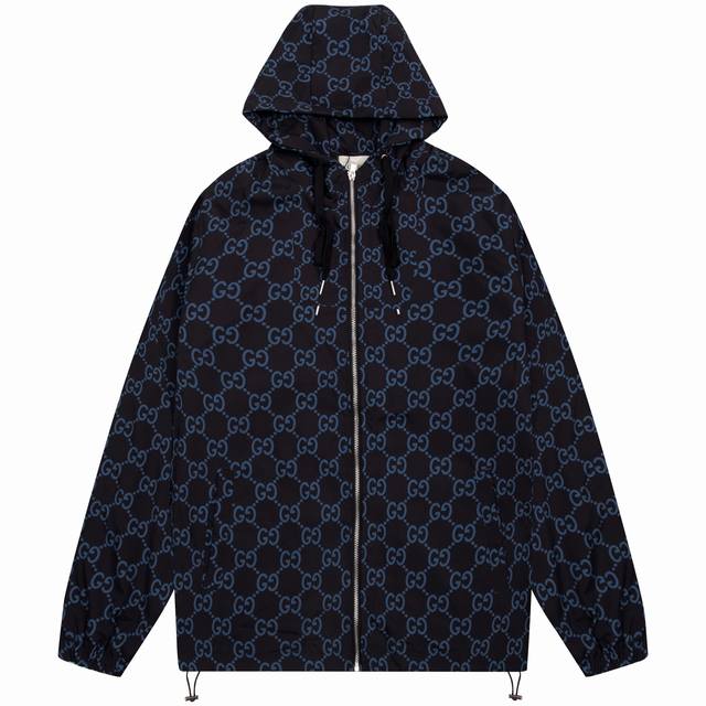 Style: Gucci all-over double G print hooded zip-up jacket Size: M-Xxxl Full set
