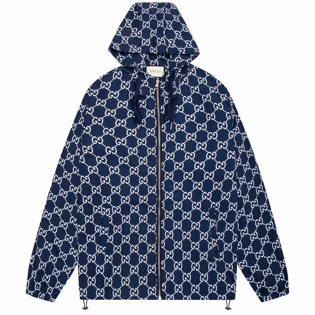 Style: Gucci all-over double G print hooded zip-up jacket Size: M-Xxxl Full set