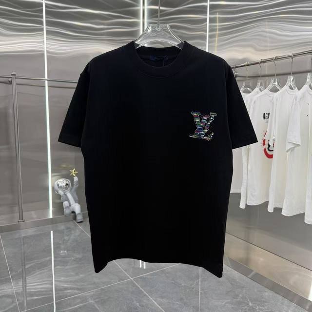 Lv2025 Spring and Autumn new 320g custom fabric round neck short sleeve personal