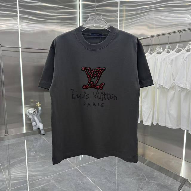 Lv2025 Spring and Autumn new 320g custom fabric round neck short sleeves persona