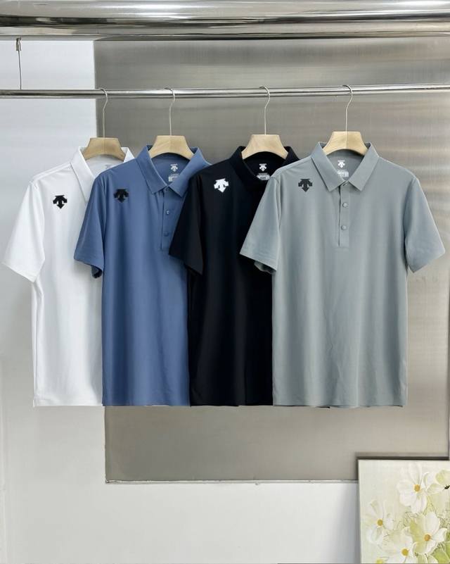 Descente Polo Shirt. Descente Men's All-Match Short-Sleeve Breathable Polo Shirt