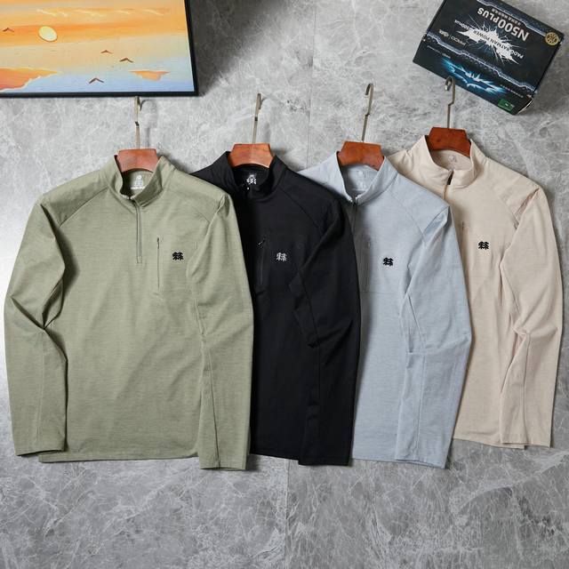 Kolonsport Autumn Men's 3D Laminated Outdoor Sports Leisure Half-Zip Long-Sleeve