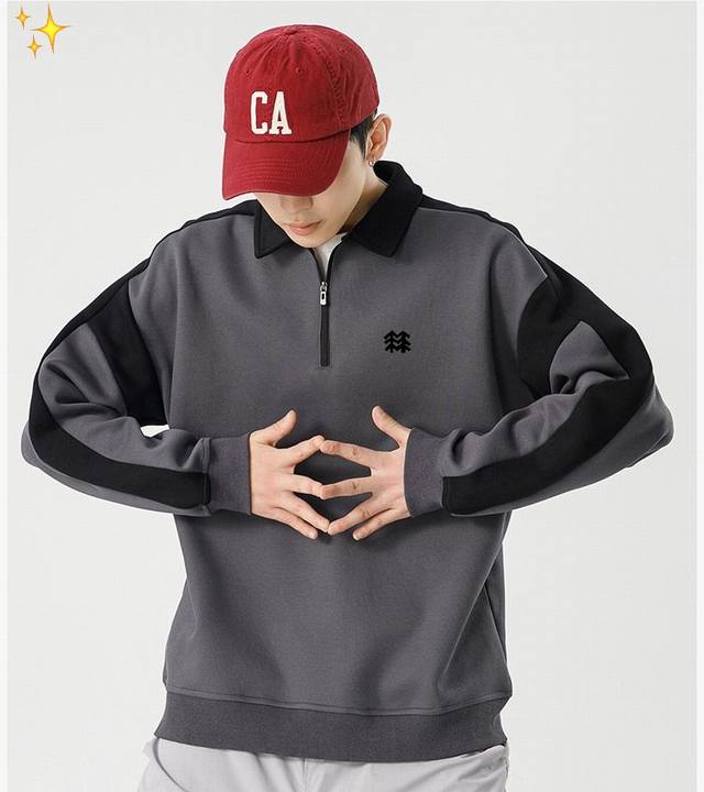 Kolonsport 25 new spring and autumn casual shirt-collar sweatshirt long-sleeved