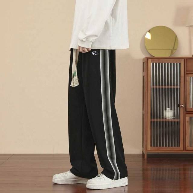 New arrival Nike's new spring and autumn wide-side striped sports casual pants