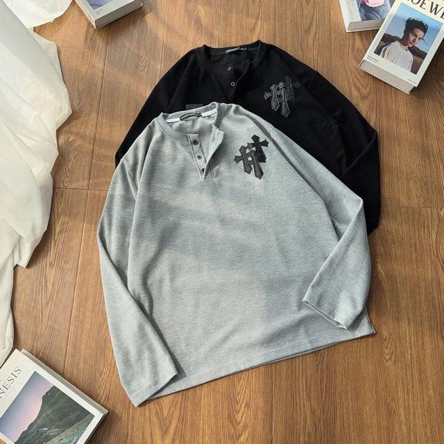 Chromehearts Chromehearts classic cross patch waffle sweatshirt is now available