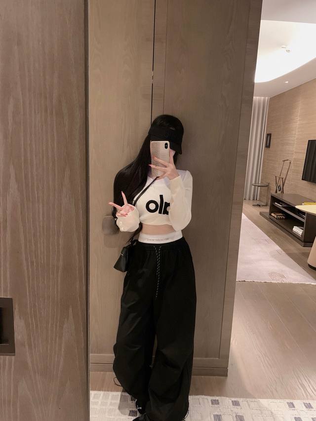 Aw Alexander Wang custom letter webbing double waistband drawstring elastic wais